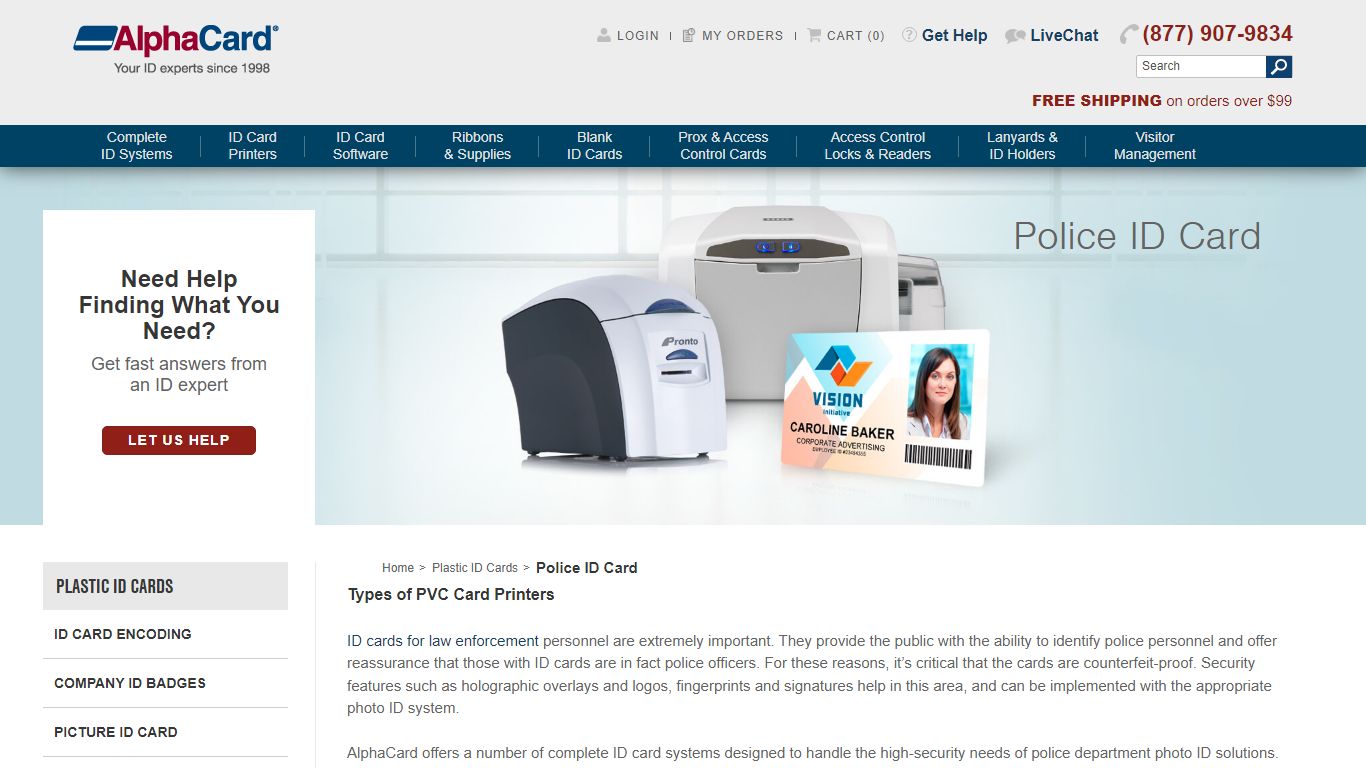 Police ID Card, Law Enforcement ID Card | AlphaCard